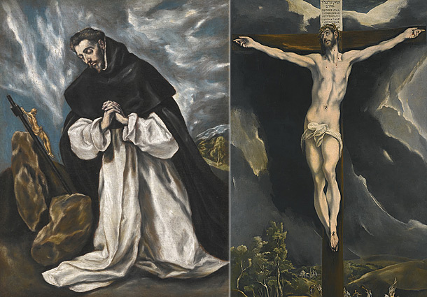 Картины "Молитва Святого Доминика" и "Христос на кресте". Фото: sothebys.com