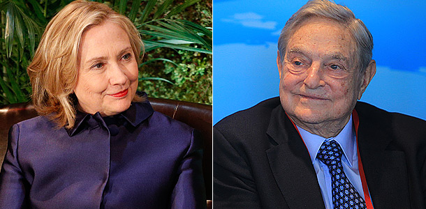 Хиллари Клинтон и Джордж Сороc. Фото: Getty Images/Fotobank.ru