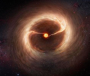 Рождение звезды HD 142527. Фото: almaobservatory.org
