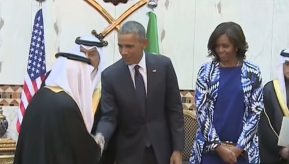 the King of Saudi Arabia, Barack and Michelle Obama. Photo: youtube.com