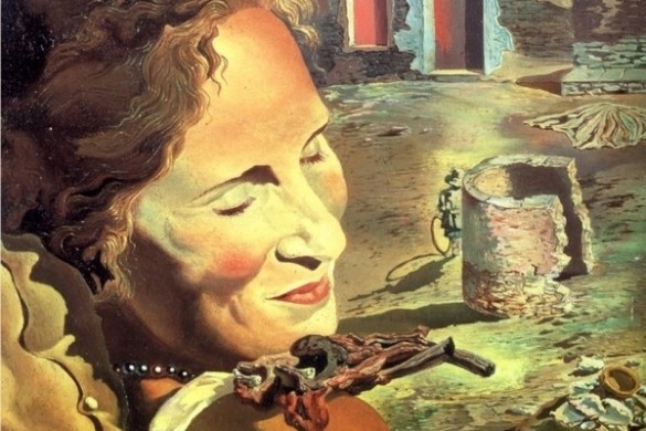 Сальвадор Дали, "Портрет Гала с двумя рёбрышками ягнёнка, балансирующими на её плече" (1933). Фото: общественное достояние