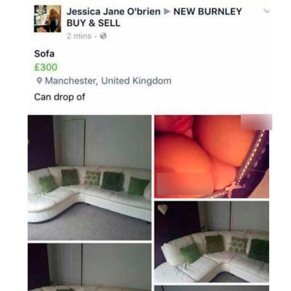 Британка показала грудь в объявлении о продаже дивана