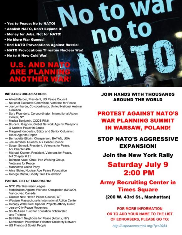 Жители Нью-Йорка вышли на акцию протеста против НАТО