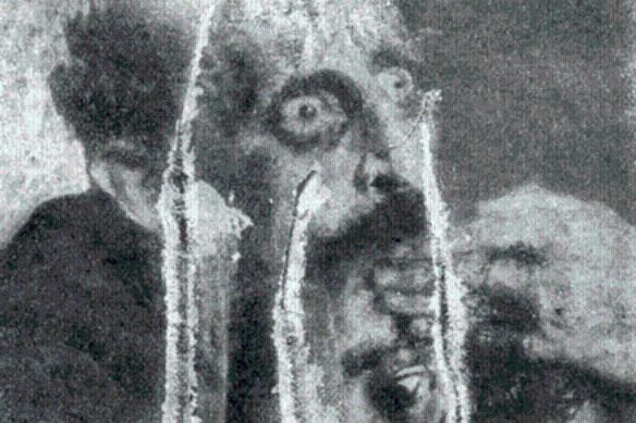 Илья Репин, "Иван Грозный и его сын Иван. 16 ноября 1581 года", поврежденный фрагмант. Фото: wikipedia.org