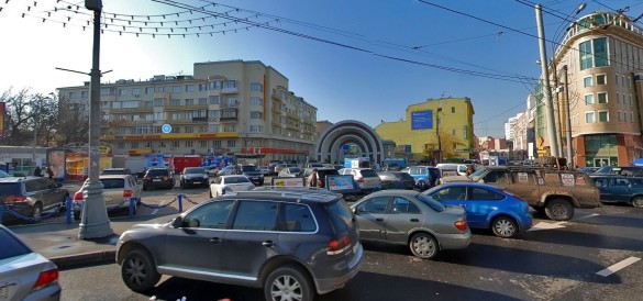 Площадь у "Красных ворот" до реконструкции. Скрин yandex.ru/maps
