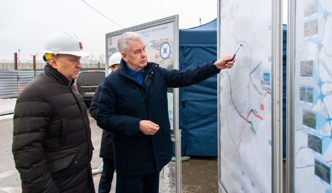 Собянин рассказал о ходе реконструкции развязки МКАД с улицей Верхние Поля